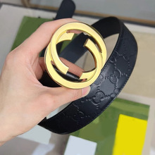 欧美大牌双G大牌皮带头层牛皮高端休闲奢侈品牌网红裤腰带男