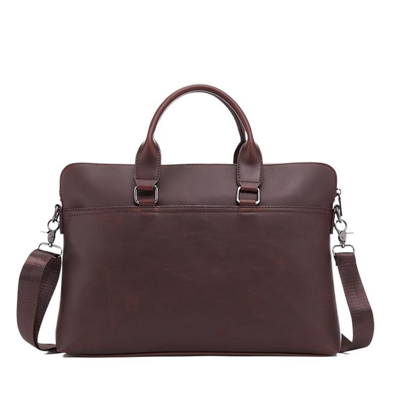 Casual Fashion Crazy Horse Leather Men's Bag Briefcase Vintage Business 15.6 Inch Men's Laptop Bag Shoulder Bag