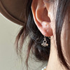 Small metal design universal earrings, trend of season, simple and elegant design