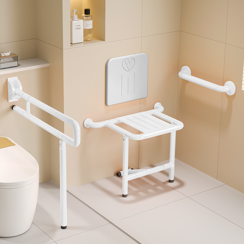 高齢者向けの浴室トイレ手すり、高齢者安全壁掛け折りたたみ浴室入浴折りたたみスツール|undefined