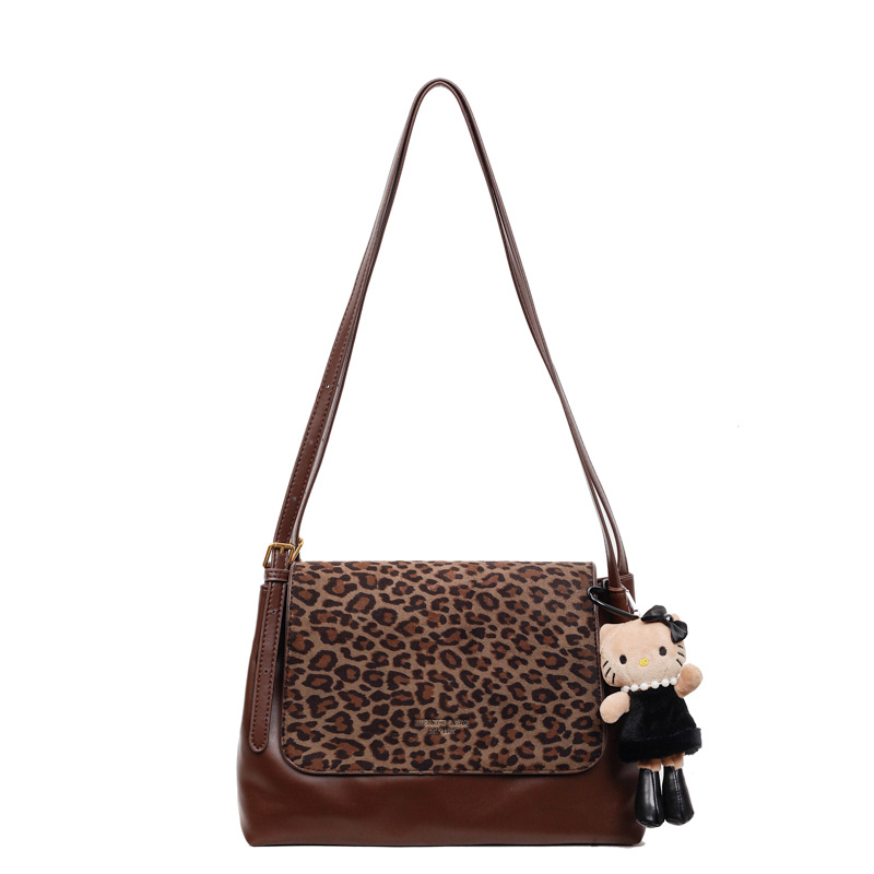 Retro mochila de mujer esmeriada casual de viaje Leopard Shoulder Bag 2025 nuevo estilo simple de moda versátil mochila