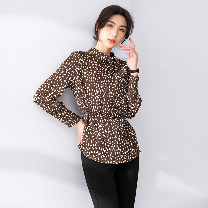 碎花打底衫法式气质衬衫百搭洋气内搭雪纺衫女装春季气质花色上衣