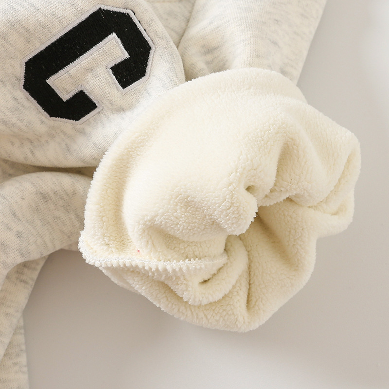 Bebé masculino y femenino estilo coreano mono forrado de lana estilo coreano estilo deportivo estilo mameluco infantil salida mameluco moda