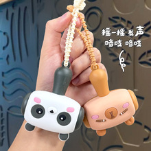 创意卡皮巴拉哔哔叫锤子钥匙扣挂件可爱解压玩具包包玩偶挂饰批发