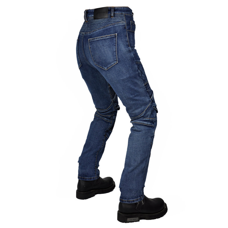 2022 nuevos pantalones vaqueros de la motocicleta Kevlar resistente al desgarro de las mujeres pantalones de montar retro Four Seasons motocicleta pantalones resistentes a la caída