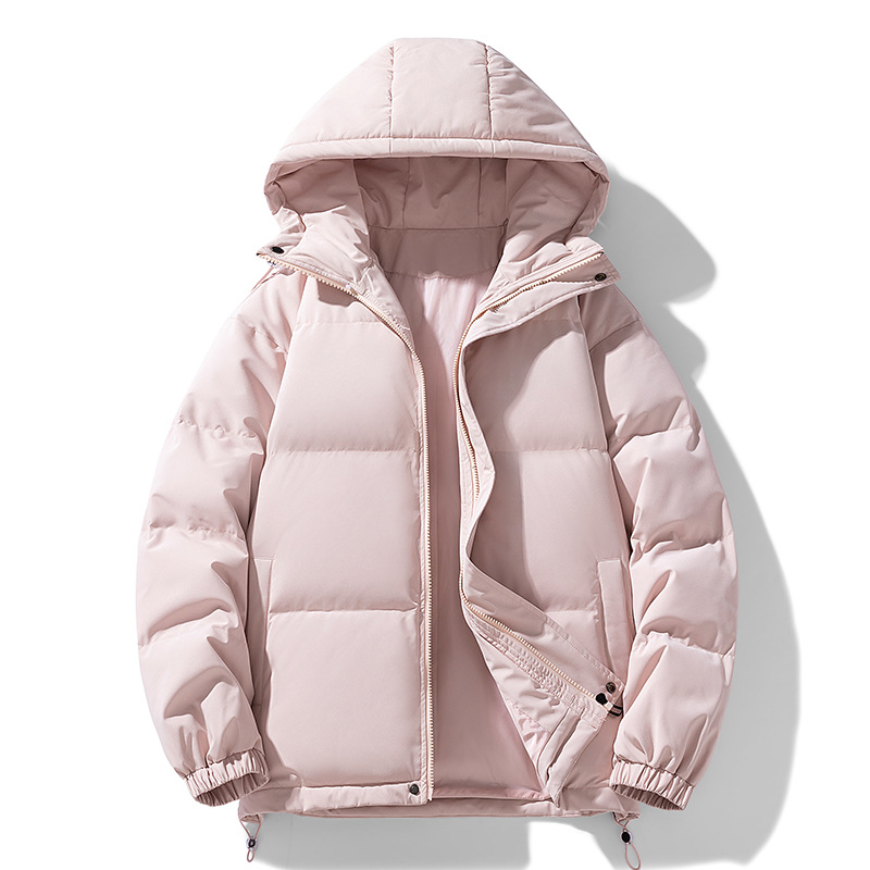 Nuevo algodón transfronterizo de color sólido para hombres con capuchón calentamiento grueso pareja de algodón casual fábrica de chaqueta al por mayor