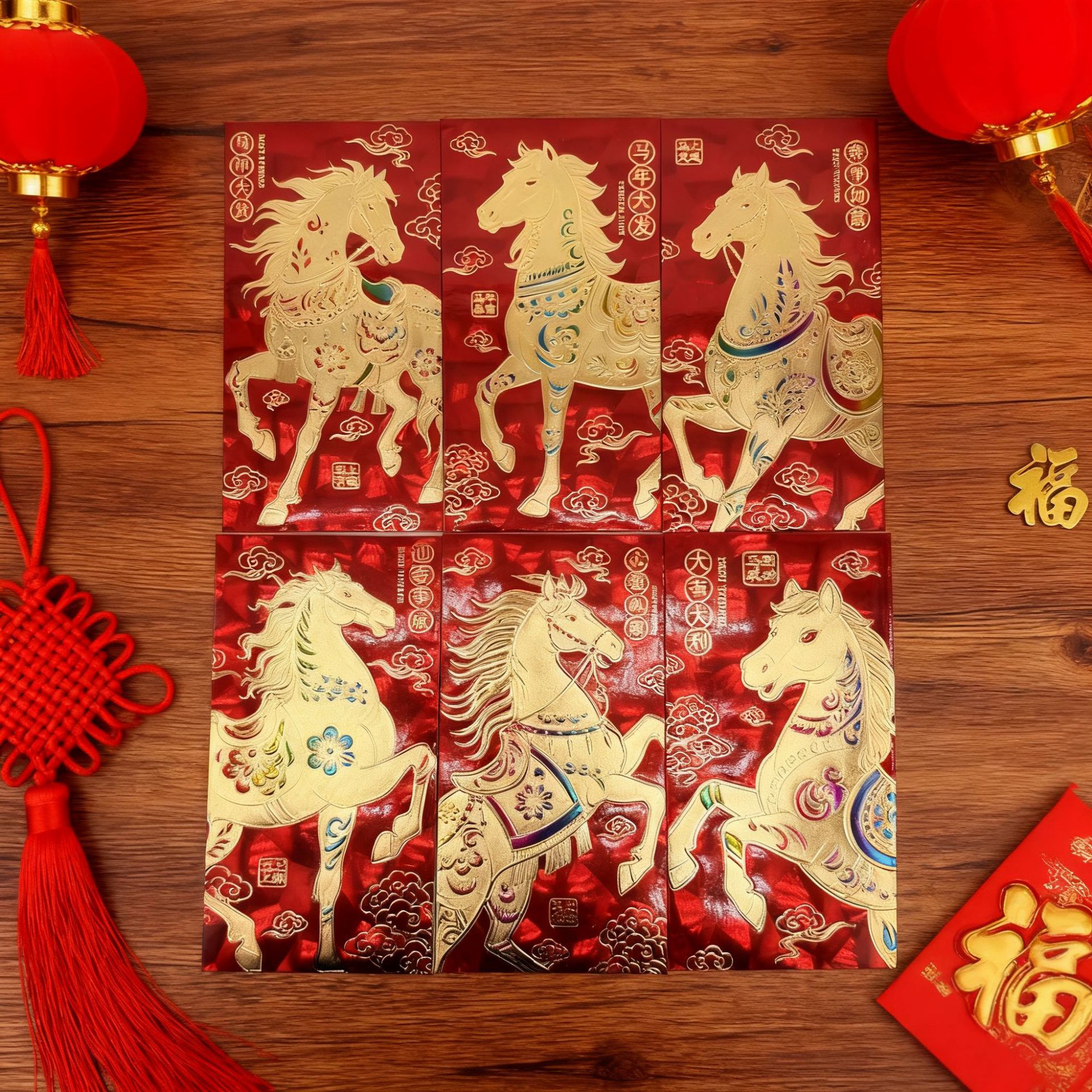 El sobre rojo del año del caballo 2026 es un nuevo cubo de agua de ojo de gato 3D colorido y creativo de personalidad. image 7