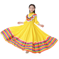 Cross-border exclusive Mexican girl dress with large skirt, ethnic style evening dress, dance costume, Halloween June 1st.