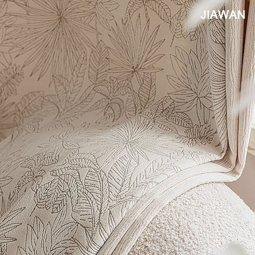 Light French Chenille Baby Fleece Curtains Villa Whole House Thick Chenille Patterned Blackout Curtains Custom Made