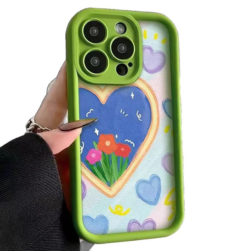 Estilo de pintura al óleo aplicable iPhone 16pro funda para teléfono móvil Apple 15 personalidad 14 Europa y América 13promax nuevo 12x11