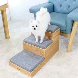 室内猫狗爬梯宠物爬梯创意竹木狗狗楼梯无障碍床梯子实木出宠物梯