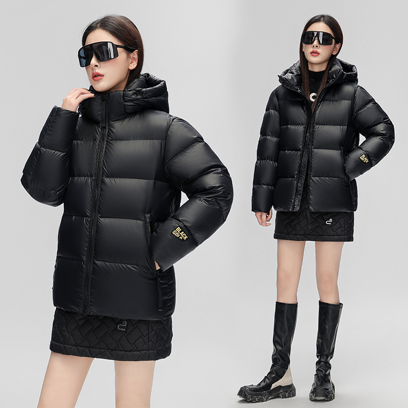 genuine goods High-end Black Gold Down Jacket Women's Short Winter Thickened Goose Down Warm Hooded Windproof Casual Coat for Women genuine goods High-end Black Gold Down Jacket Women's Short Winter Thickened Goose Down Warm Hooded Windproof Casual Coat for Women