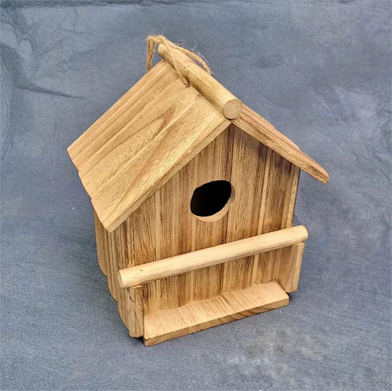 Jardín al aire libre de madera maciza DIY nuevo Nido de Pájaro Casa del pájaro jaula caja de cría alimentador de aves logotipo imprimible