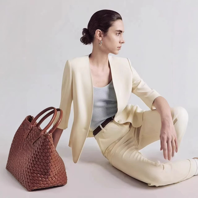 Lang Series Triacetate Suit Jacket, Minimalist Business Wear, 2026 Summer New Style, Elegant and High-End White Suit