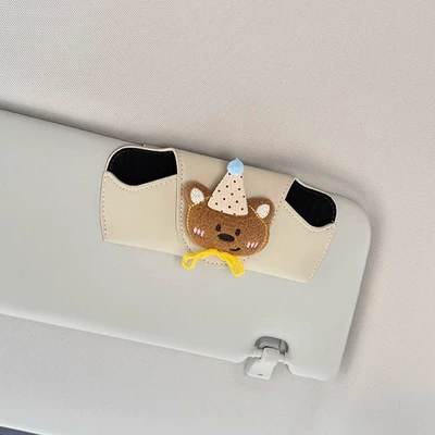 Glasses Clip, Car Sunglasses – Multimediya və saxlama aksesuarları - bow-tie-rabbit-black-glasses-case