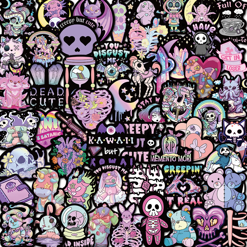 32g Weight Stickers Stationery Type 1 Set Heart Shape Skull School Halloween PVC Self-adhesive Cute Stickers