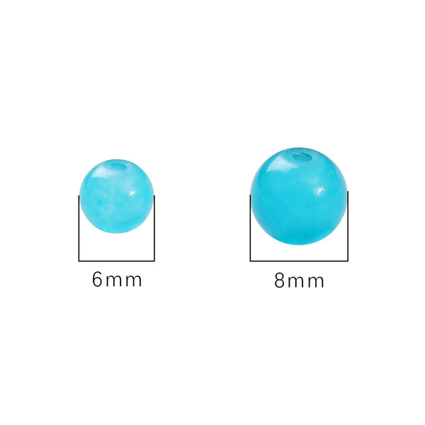glass round beads jade