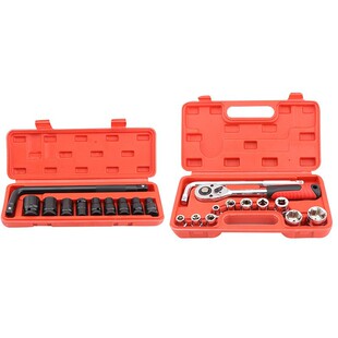 Chrome vanadium steel 8-24mm10 pieces 13 pieces sleeve set tool combination machine repair auto repair household hexagonal sleeve tool