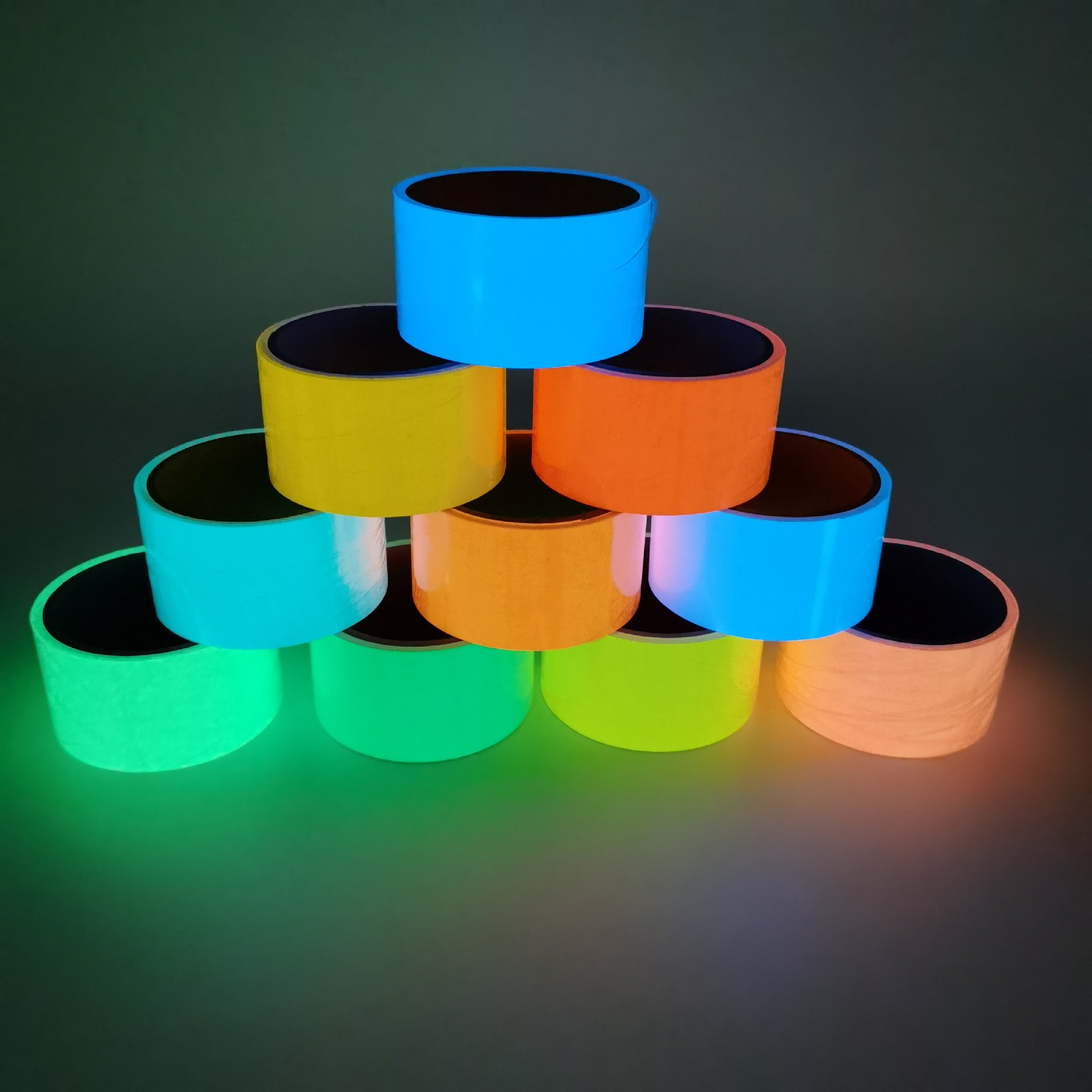 跨境货源彩色夜光胶带高亮蓄光自发光警示胶带家居舞台装饰荧光贴