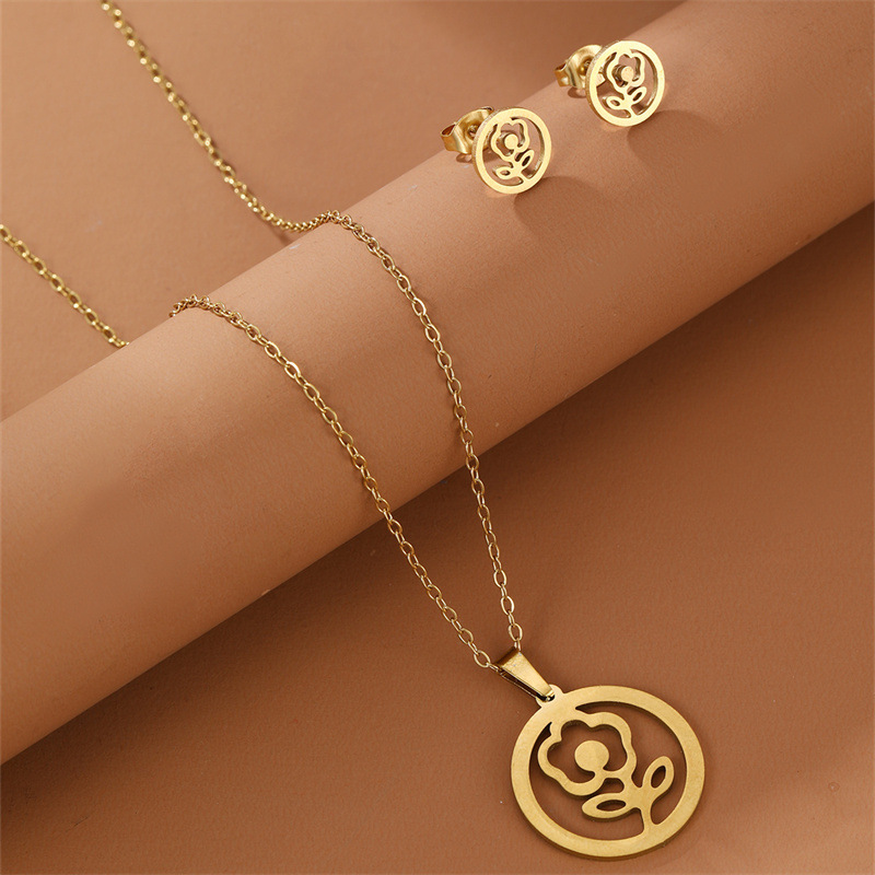 Elegant Letter Heart Shape Flower Alloy Wholesale Jewelry Set display picture 8
