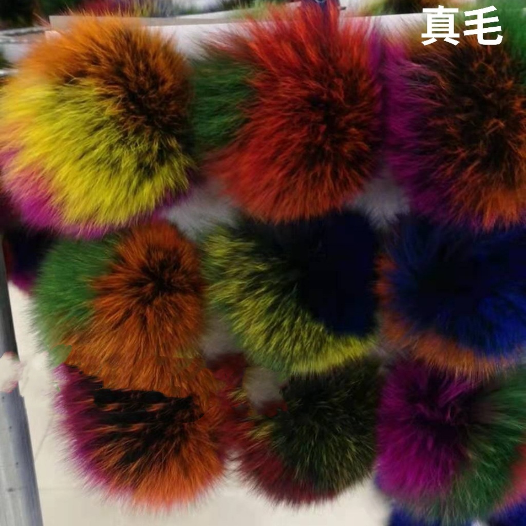 Fabricantes suministro de piel zorro real colorido Bola de piel Fox cabeza piel bola ropa zapatos y sombreros Accesorios colgantes