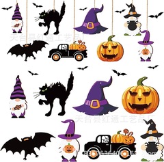 国境を越えたハロウィーン木製吊り下げ装飾品ハロウィーン標識カボチャ幽霊魔女帽子木製装飾