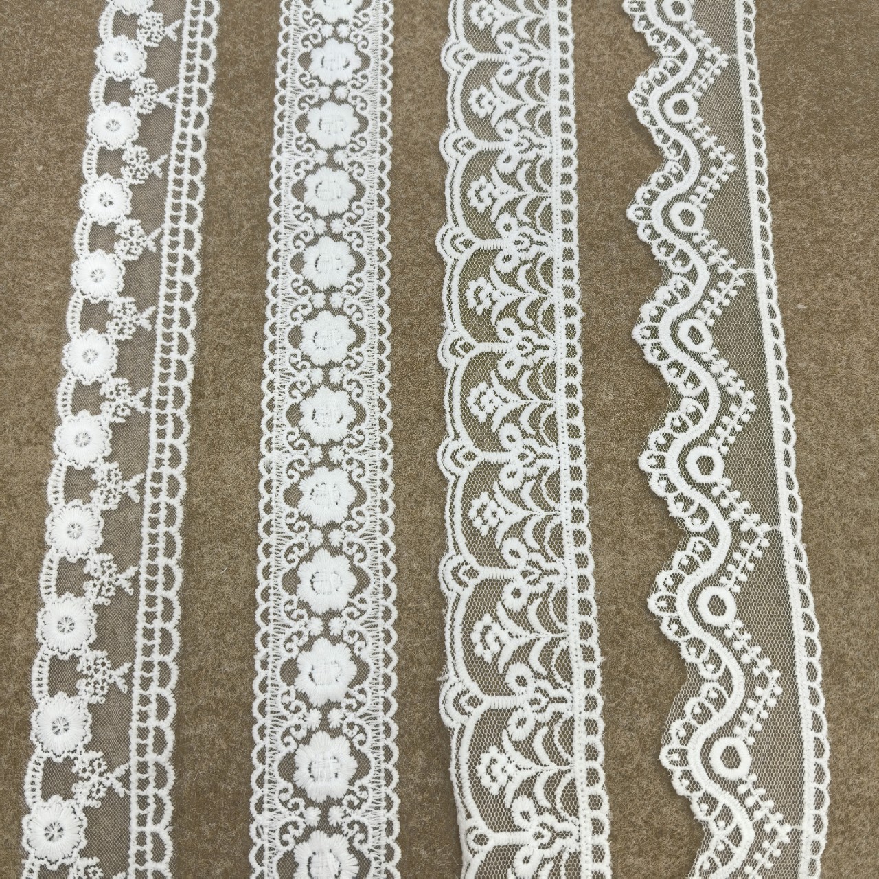 锁边网纱棉线刺绣花朵蕾丝花边服装缝纫手工DIY材料 婚纱辅料