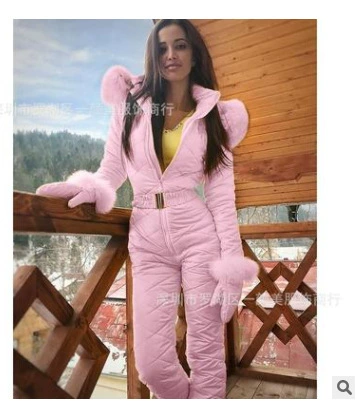 Куртка Ski Keep Warm, женский демисезонный утеплённый комбинезон с меховой отделкой, размер S–5XL