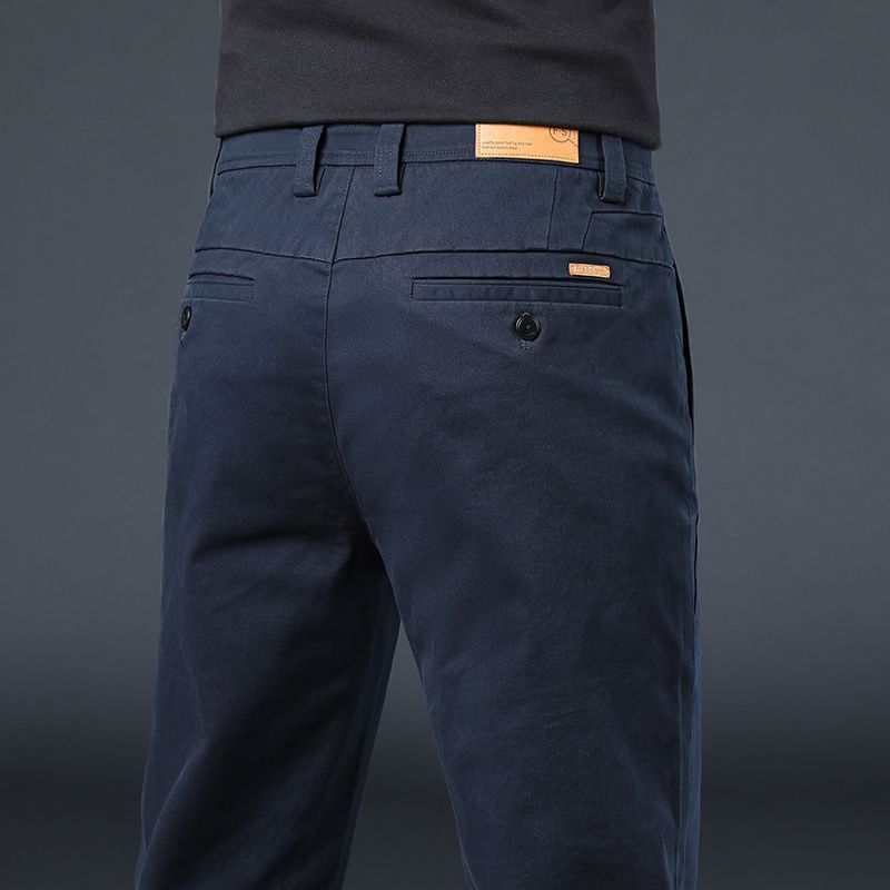 High-End Autumn and Winter Casual Pants for Men, Fleece-Lined, Thickened, Slim Straight-Leg, Drapey Business Dress Pants, Wrinkle-Resistant, Non-Iron Long Trousers