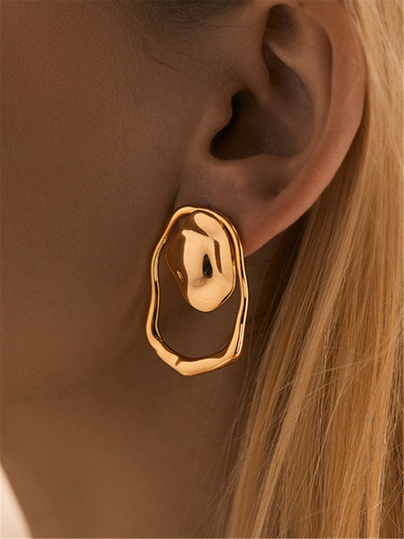 16g Weight Alloy Ear Needle Material 1 Pair Retro Simple Style Geometric Alloy Ear Studs