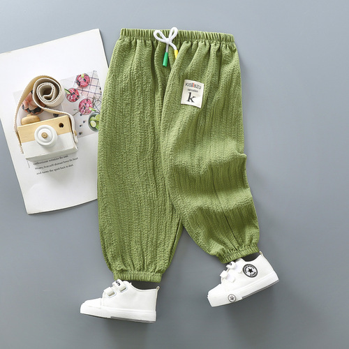 New children's anti-mosquito pants, thin, breathable, boys' bloomers, girls' casual pants, loose nine-point harem pants, children's pants
