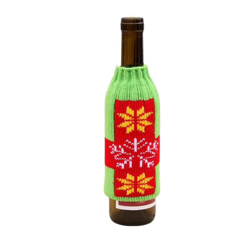 Navidad suministros para el hogar de alta gama de punto de Navidad cubierta de la botella de cerveza de Navidad botella de cerveza decoración cubierta de la botella de vino