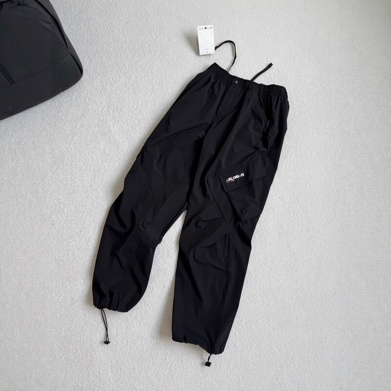 Cross-Border Slm Outdoor Functional Work Pants, Straight-Leg, Mid-Waist, Elastic Drawstring, Multi-Pocket, Unisex
