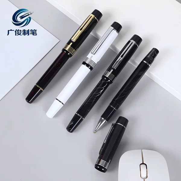 Heavy-duty metal design with a textured top, featuring marble-patterned engravings; a signature pen suitable for office, business, and corporate gifting
