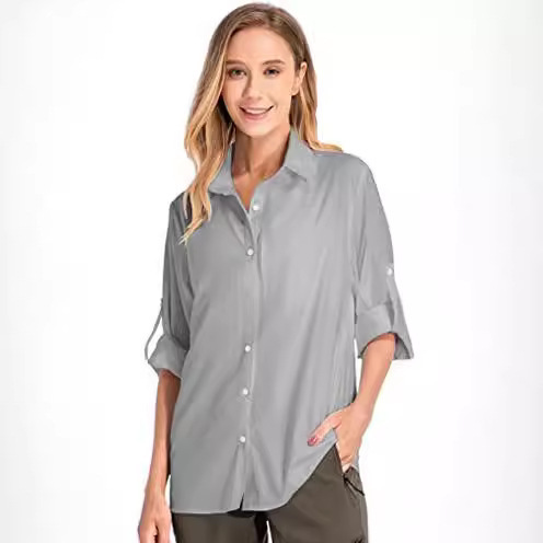 Women's Long-Sleeved Sun Protection Shirt Quick-Drying Outdoor Fishing Hiking Shirt
