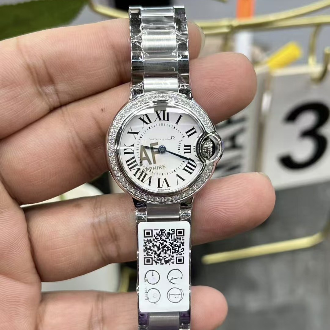 Af Factory New Swiss 28mm Quartz Movement Watch Women's Watch Stainless Steel High-Quality Couple Diamond-Studded Leather Strap Watch