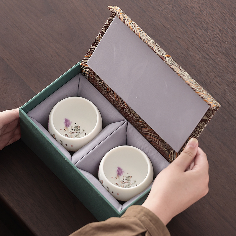 主人杯单杯对杯茶杯茶盏羊脂玉茶具品茗杯高档送长辈实用伴手礼物|undefined