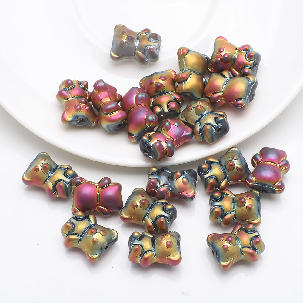 20 PCS/Package 12 * 14mm Hole 1~1.9mm Glass Bear Beads display picture 10