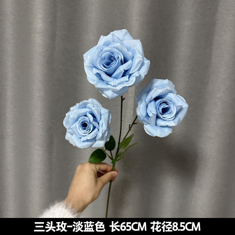 蓝色系仿真花婚礼婚庆场地场景布置道具装饰花艺花材花束假花批发|undefined