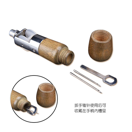 Hand sewing machine diy leather craft vegetable tanned leather tool sewing sewing awl stick leather carving rhombus hand sewing machine thread machine