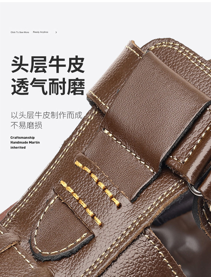 Dép sandal nam da bò hở ngón đi biển chống trượt — nâu, đen chi tiết 10