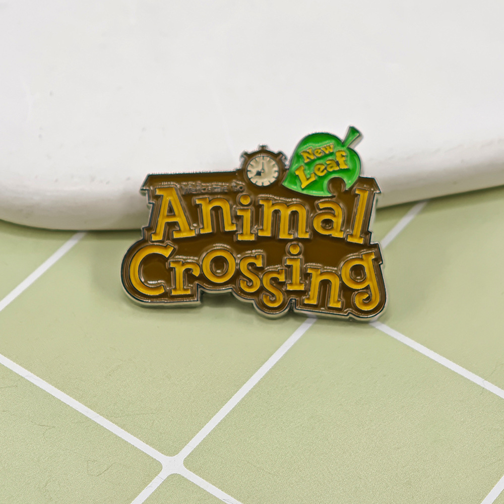 Animal Crossing New Leaf Logo Enamel Pin Game Badge Game Fan Collectible Ornament Gift Accessory