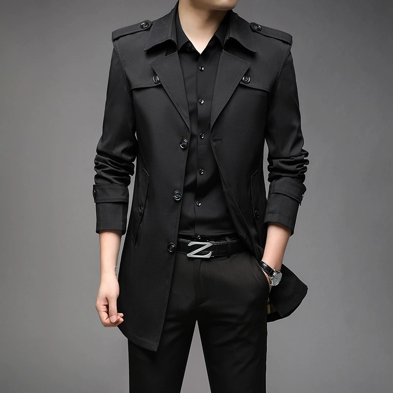 Осеннее модное trench coat, длинная куртка, перекрестная торговля, средняя длина