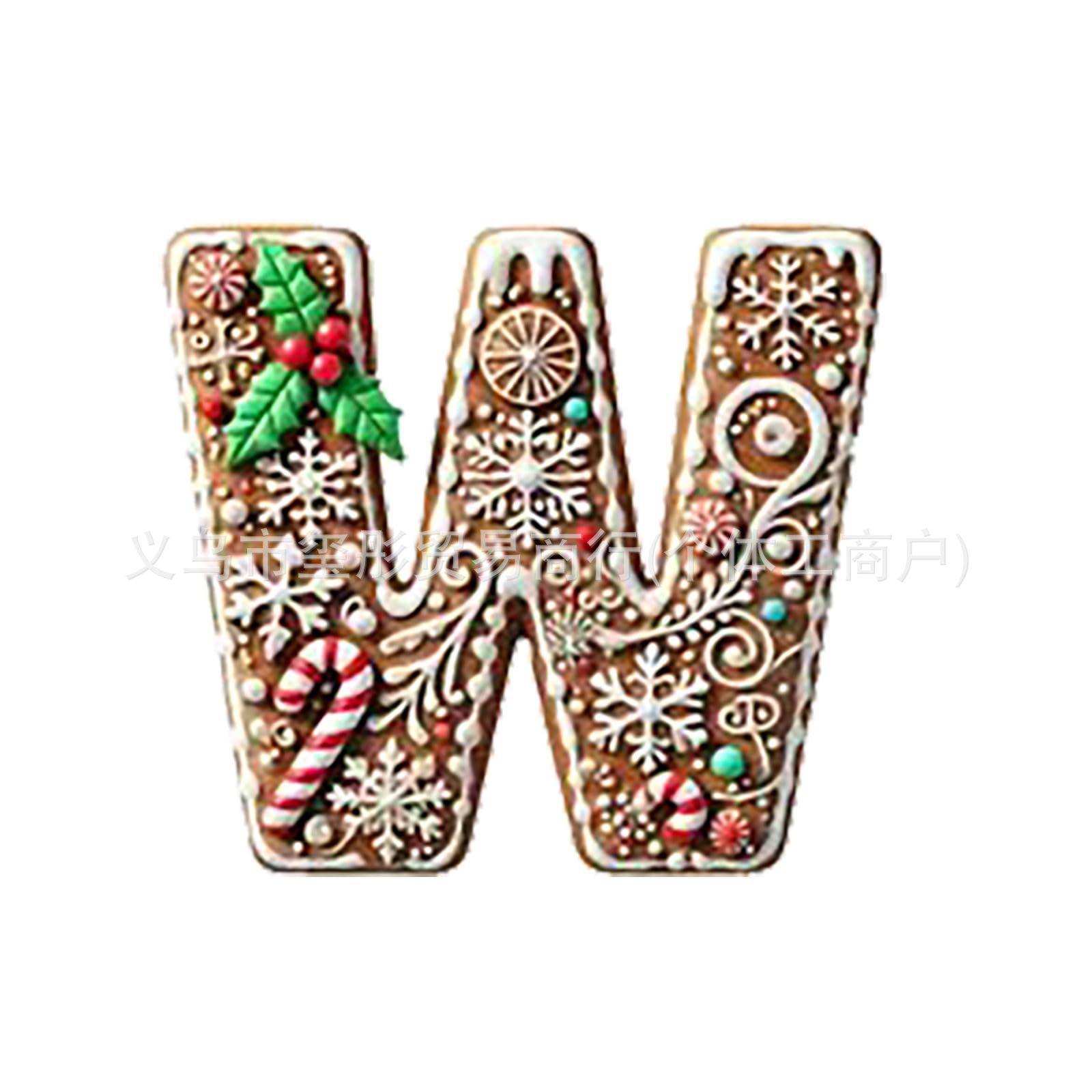 Explosiones transfronterizas de Navidad 26 árboles de Navidad pan de jengibre letras decoraciones mini letras colgante colgante