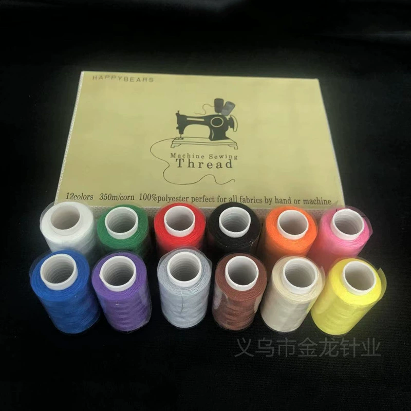 [Производитель] нитки ручной работы 12 цветов Высококачественные швейные нитки DIY аксессуары для инструментов 402 большой рулон полиэфирная швейная нить
