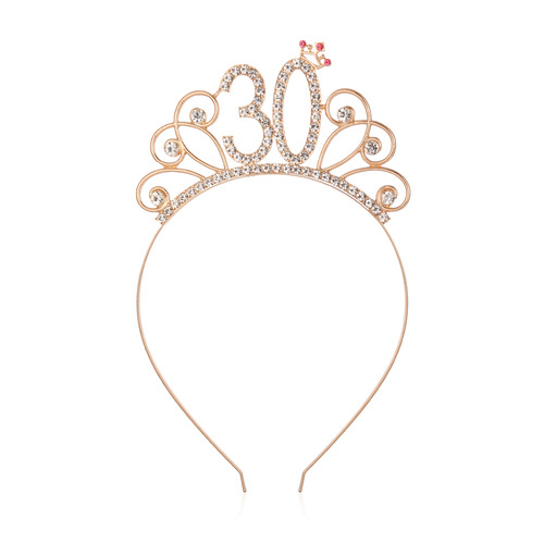 Amazon Party Birthday Crown Number Headband Etiquette Ribbon Rose Gold Birthday Birthday Strap Set