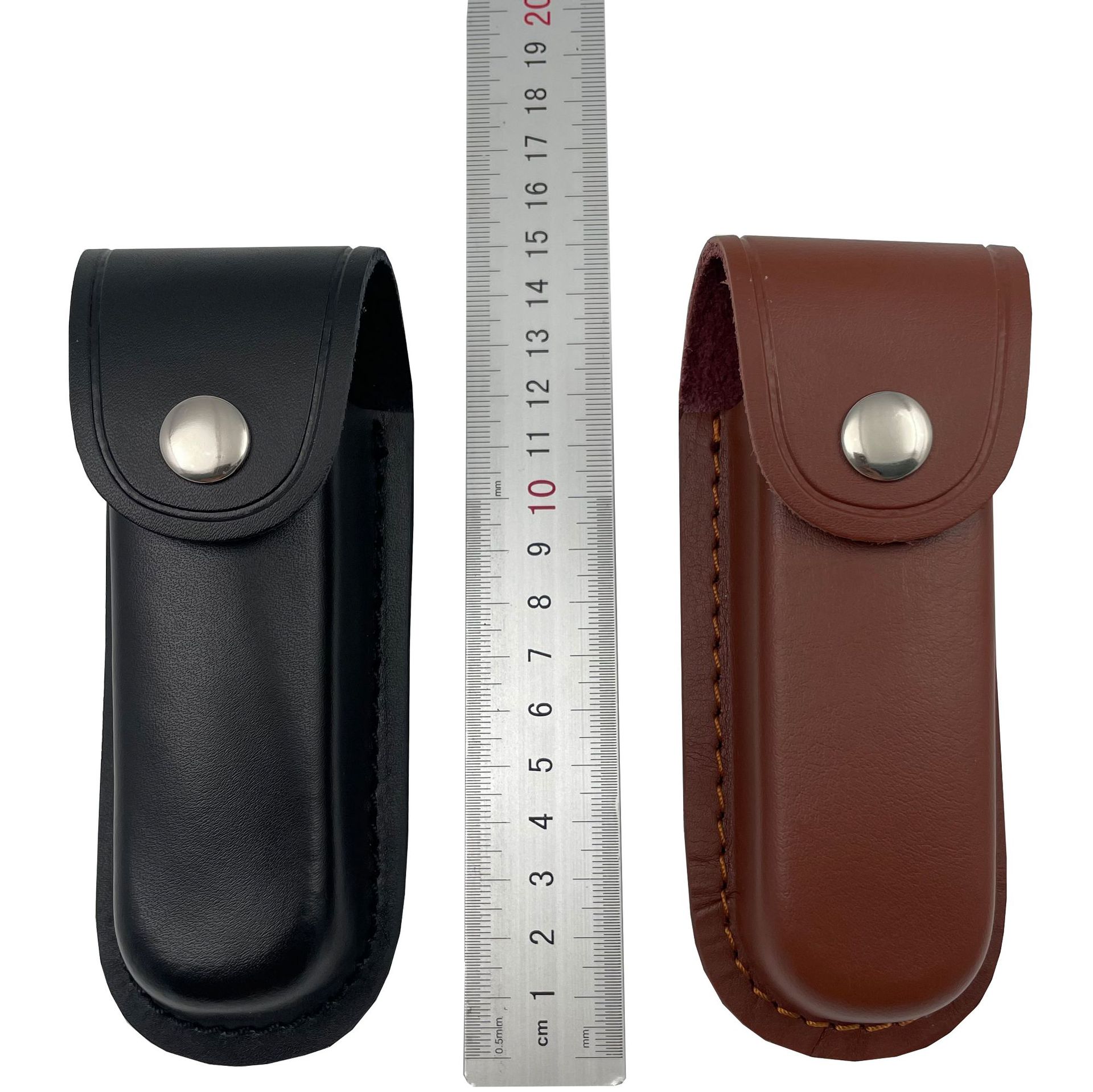 高端大号套绑腿挂腰通用牛皮折刀保护刀套牛皮套折叠刀套现货