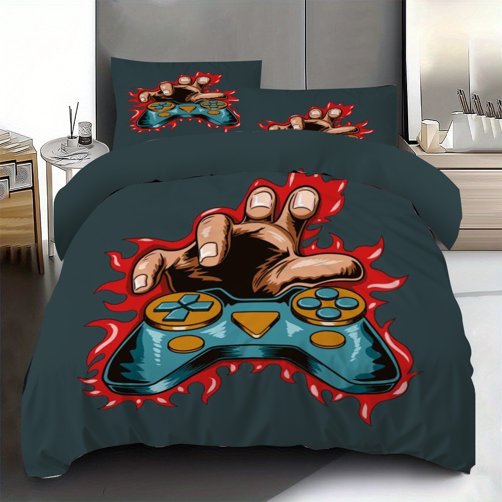 Impresión digital transfronteriza abrasión edredón juego de deportes electrónicos kits textiles suaves pro-piel TEMU / JIT