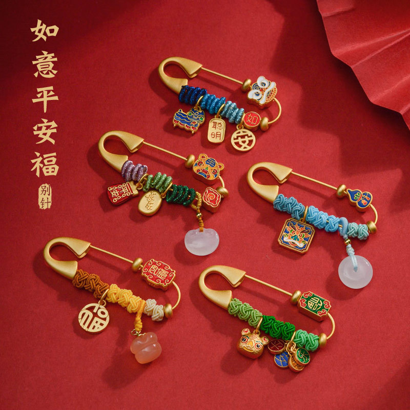 Sand gold pin for pregnant women tiger baby baby safety shock ancient gold brooch diy accessories universal buckle