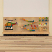 幼儿园早教拼插积木墙面玩具插珠轨道积木墙乐园儿童洞洞板玩具